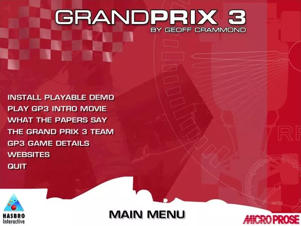 Grand Prix 3 Windows Title screen&#x3C;br&#x3E;&#x3C;br&#x3E;Demo version