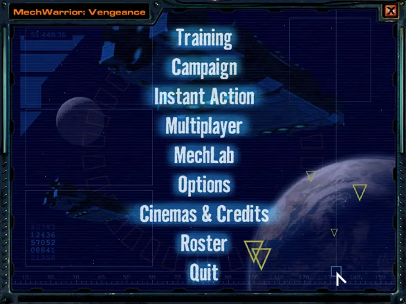 MechWarrior 4: Vengeance Windows Main menu