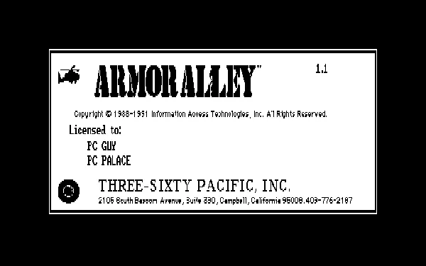 Armor Alley DOS Title Screen (CGA)