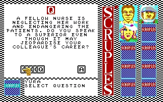 A Question of Scruples: The Computer Edition DOS Answering a question (EGA version)