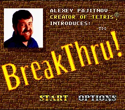 BreakThru! SNES No offense Alexey, but that&#x27;s a pretty ugly title screen!