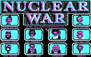 Nuclear War DOS Choose your general (CGA)