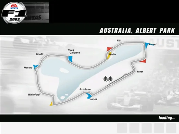 F1 2002 Windows Loading screen with map of the track