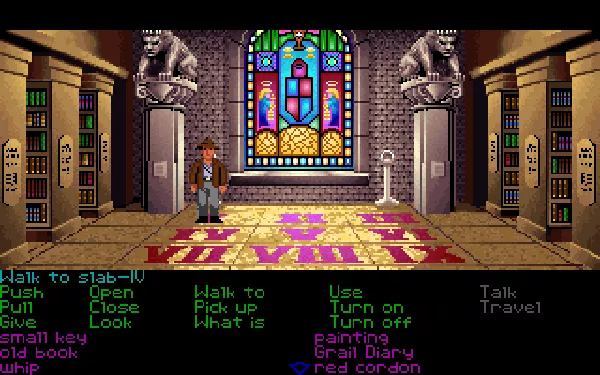 Indiana Jones and the Last Crusade: The Graphic Adventure DOS Library above tunnels