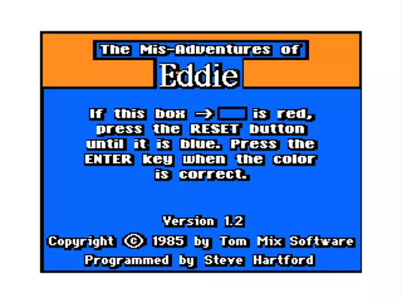 The Mis-Adventures of Eddie TRS-80 CoCo Introduction