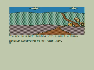 Adventure in Mythology TRS-80 CoCo Outside a Village