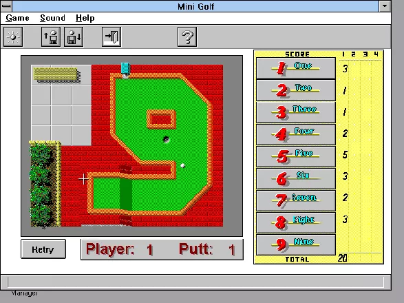 Twisted Mini Golf Windows 3.x Each level is shaped like a number.