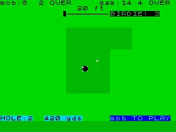 Golf ZX Spectrum Player two scores a birdie!