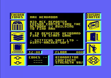 Max Headroom Amstrad CPC Title screen.