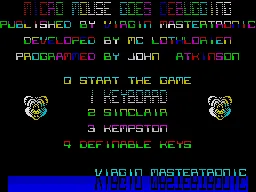 Micro Mouse ZX Spectrum Title screen.