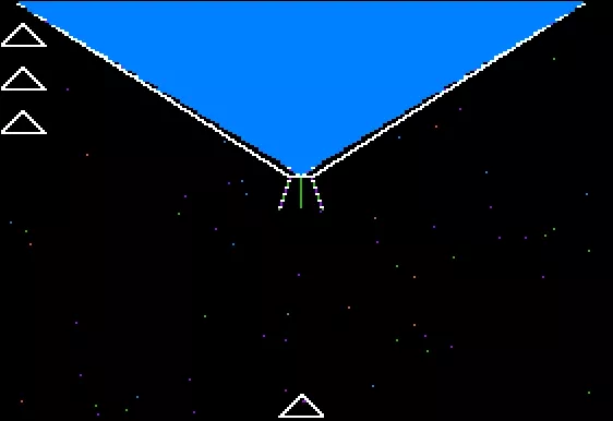 Dodge &#x27;Em Apple II The blue mothership at the top and you at the bottom