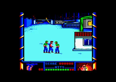 Shanghai Warriors Amstrad CPC Starting the military base level.