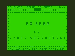 Color Computer Clue TRS-80 CoCo Starting a New Game
