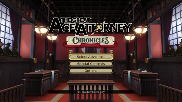 The Great Ace Attorney Chronicles: Main menu