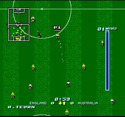 Dino Dini&#x27;s Soccer SNES This line is used to aim Free Kicks
