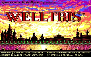 Welltris DOS Title Screen (Tandy)
