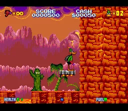 Daffy Duck: The Marvin Missions SNES On a ledge in-game