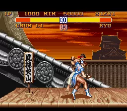 Street Fighter II: The World Warrior SNES Persuaded for Chun-Li and her throw.