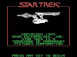 Star Trek: Strategic Operations Simulator TI-99/4A Title screen