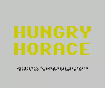 Hungry Horace ZX Spectrum The title screen flashes through the colour palette