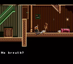 SOS SNES Cabin now upsidedown, strewn with corpses -- and do mind the falling furniture!