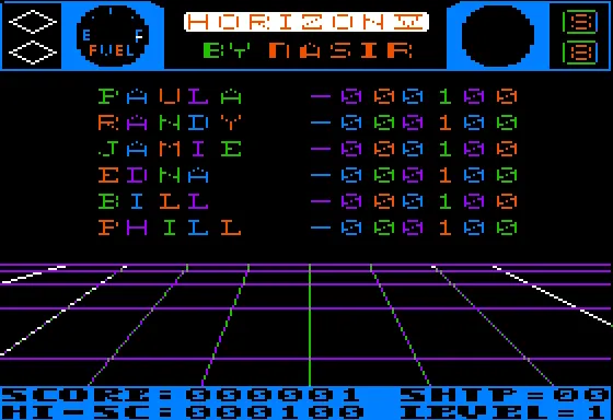 Horizon V Apple II Score screen