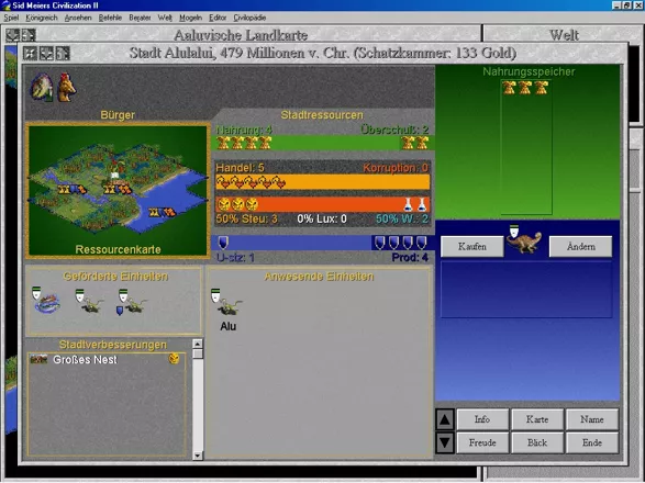 Civilization II: Fantastic Worlds Windows 3.x Dinosaur scenario (town management)