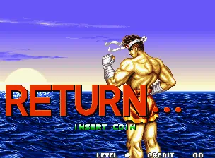 Fatal Fury 2 Neo Geo Here is a scene from the intro, with a smiling Joe Higashi against a beautiful sunrise and a beautiful ocean view. He certainly looks confident...