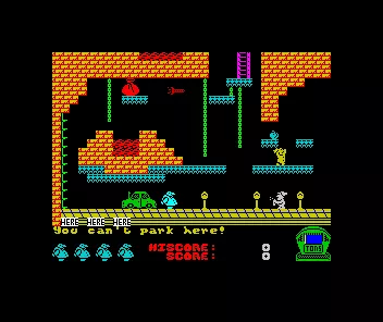 Chubby Gristle ZX Spectrum Starting position in all its 8-colour glory