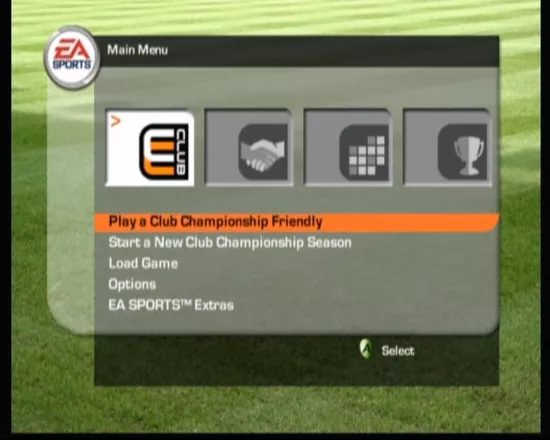 FIFA Soccer 2003 Xbox Main Menu