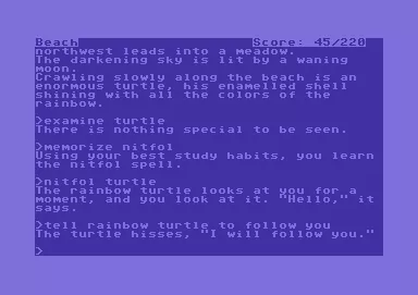 Enchanter Commodore 64 The &#x22;Niftol&#x22;-spell enables you to speak with animals
