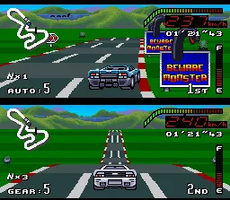 Top Gear SNES Competing in Loch Ness, Scotland (notice that some plates warn about a &#x22;terrible menace&#x22;).