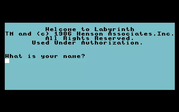 Labyrinth Commodore 64 Get to know the game.