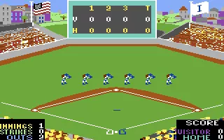 The Slugger Commodore 64 Scoreboard at the end of an inning