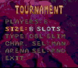 Clay Fighter 2: Judgement Clay SNES Tournament menu