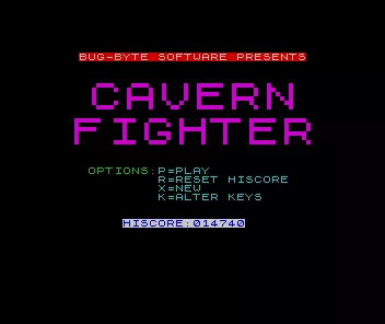 Cavern Fighter ZX Spectrum Main menu