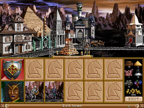 Heroes of Might and Magic II: The Succession Wars Windows Necromancer&#x27;s town.