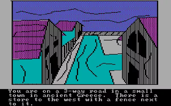 Hi-Res Adventure #4: Ulysses and the Golden Fleece PC Booter The starting location - a small town in ancient Greece.