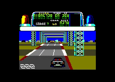 Chase H.Q. Amstrad CPC Driving underneath some platforms