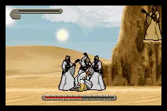 Star Wars Trilogy: Apprentice of the Force Game Boy Advance The young Skywalker being defeated by a Sand People gang (as the gang boss observes the torture from above)...