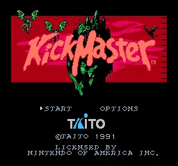 Kick Master NES Title screen