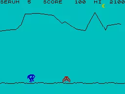 Horace &#x26; The Spiders ZX Spectrum First stage, jump over the spider.