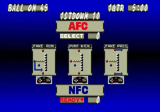 Tecmo Super Bowl II: Special Edition Genesis Choosing tactics