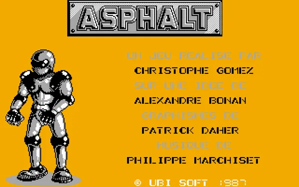 Asphalt Amstrad CPC game credits