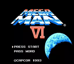 Mega Man 6 NES Title screen