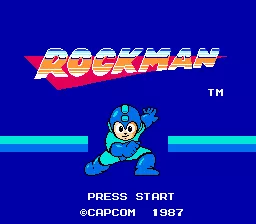 Mega Man NES Japanese title screen