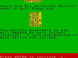 Rescue ZX Spectrum Options explained