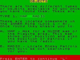 Rescue ZX Spectrum Objects explained