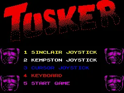 Tusker ZX Spectrum Main menu