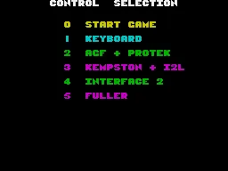 Cosmic Wartoad ZX Spectrum Main menu